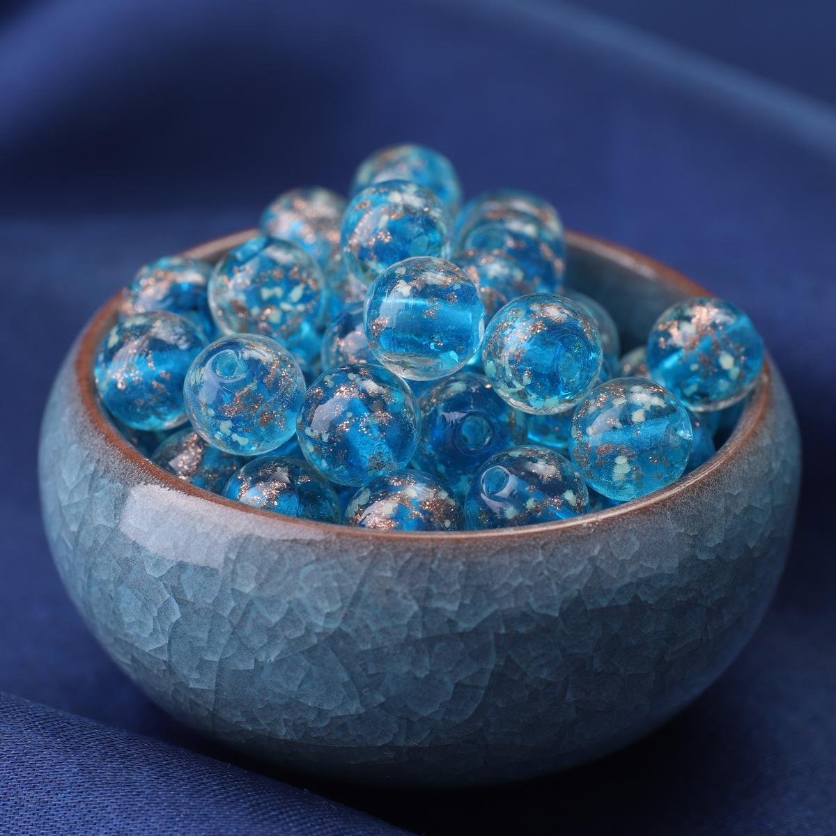 

10 мм светящиеся в ночное время красочные свободные глазурованные стеклянные бусины для браслета и ожерелья DIY Изготовление ювелирных изделий 10mm 10pcs павлин голубой