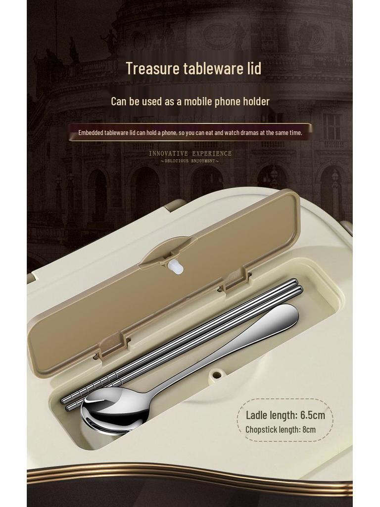 304 Stainless Steel Leak-Proof Insulated Lunch Box for Office and School, Food-Grade Square Bento Box.