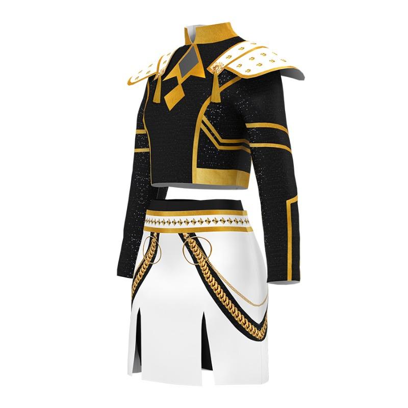 Girls POP Singer Rumi Stage Performance Printing Outfit Halloween Cosplay Costume for Carnival Party Pretend Game Role Playing Dress Up Suit