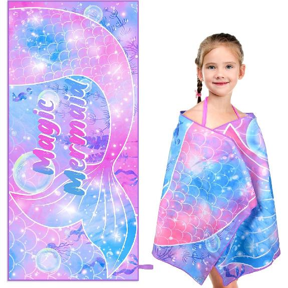 Microfiber Beach Towel Sand Free Travel Pool Towel for Adults Mermaid Beach Blanket Thin Quick Dry Super Absorbent Oversized Large Lightweight Towels