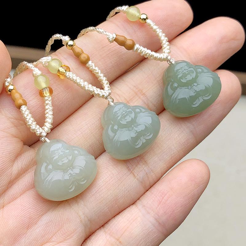 Hetian Jade Pi Xiu Pendant Charm - Qingbai Stone Necklace for Couples