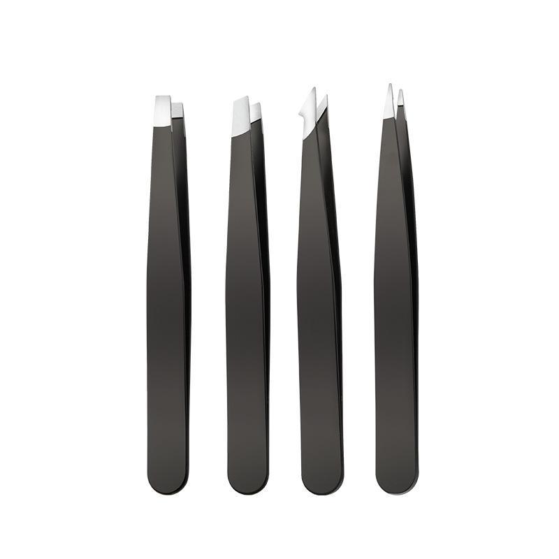 Stainless Steel 1/2/4 Piece Tweezer Set With Precision Tips Non Slip Handle Perfect For Eyebrow Shaping Facial Hair Removal