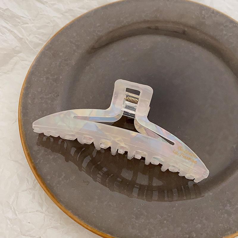 

Роскошная большая французская заколка для волос из ацетата - дизайн High-End Shark