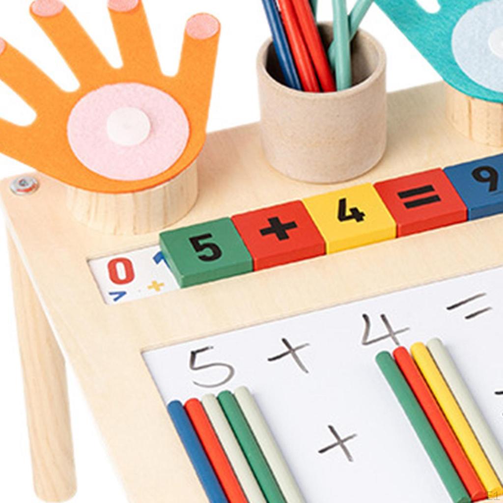 Number Blocks Toys for Kids Early Learning with Rods Cards Table Finger Numbers