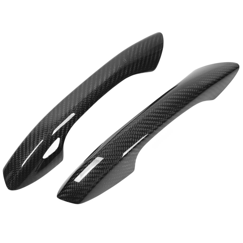 1 Pair Car Door Handle Cover Carbon Fiber Glossy Handle Trim Replacement for 718 2016‑2022