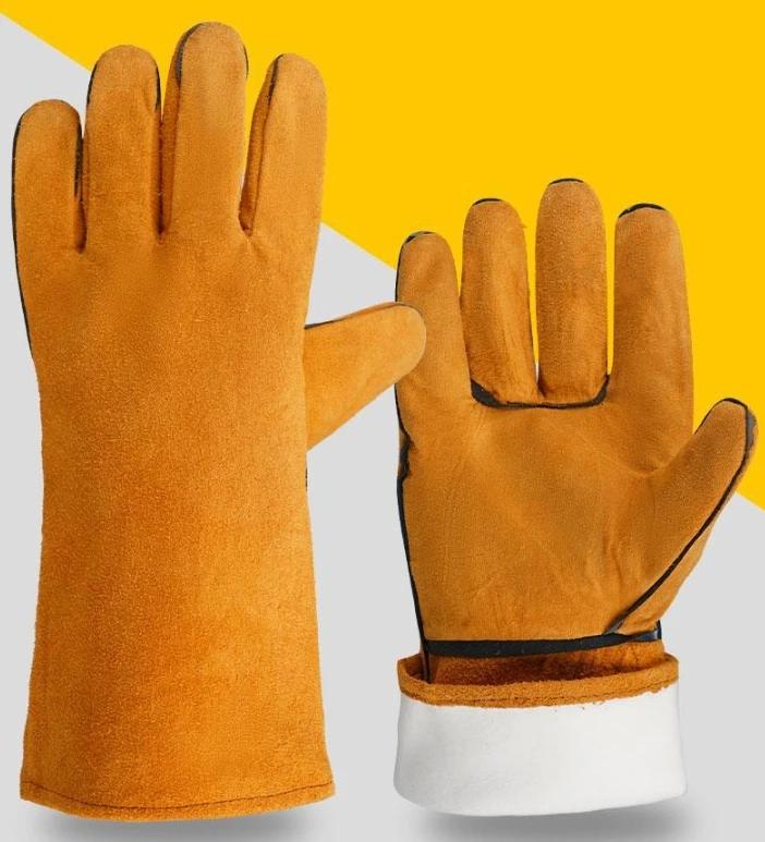 Schweißhandschuhe Hitzebeständige/Feuerfeste Handschuhe Langlebige Lederhandschuhe für BBQ, Ofen