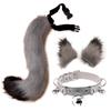 Simulated Plush Animal Ear Halloween Set Animal Tail Jewelry Cos Fox Ear Hair Clip Diffuse Exhibition Props Accessories