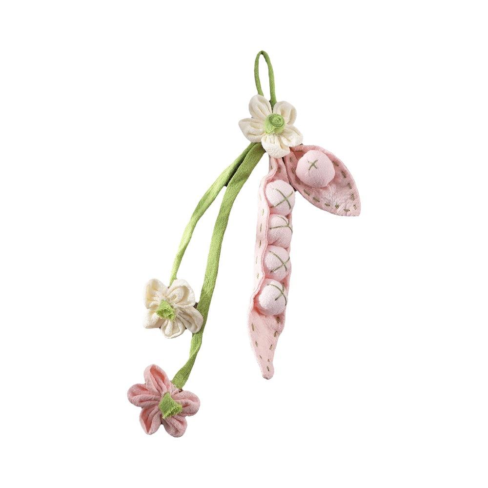 

Sweet Cloth Pea Accessories Ornaments Bag Hanging Handcrafted Flower Pea Pendant Personalized Gift розовый
