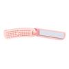 Self Cleaning Pocket Folding Hair Brush Portable Travel Hair Brush with Mirror for Women Travel Pink
