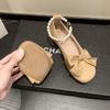 French Mary Jane shoes women's 2025 summer new sweet bow thick heel pearl with skirt small leather shoes