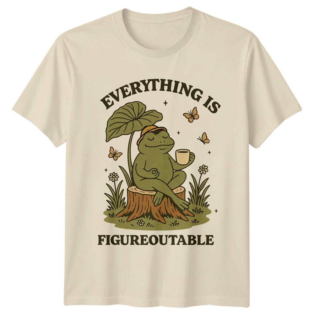 

Frog Everything Is Figureoutable Womens Tee Mens Graphic TShirt Unisex Unisex T-Shirt XL