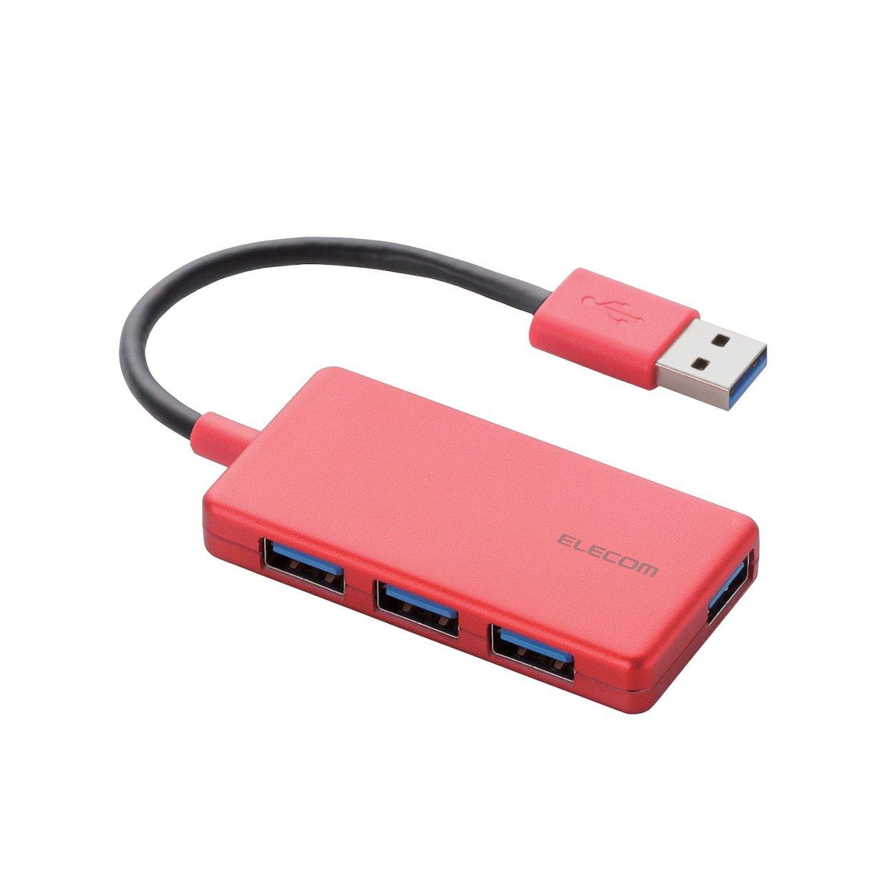 

ELECOM Hub 4 Port Bus Powered Compact Red USB3.0 U3H-A416BRD красный