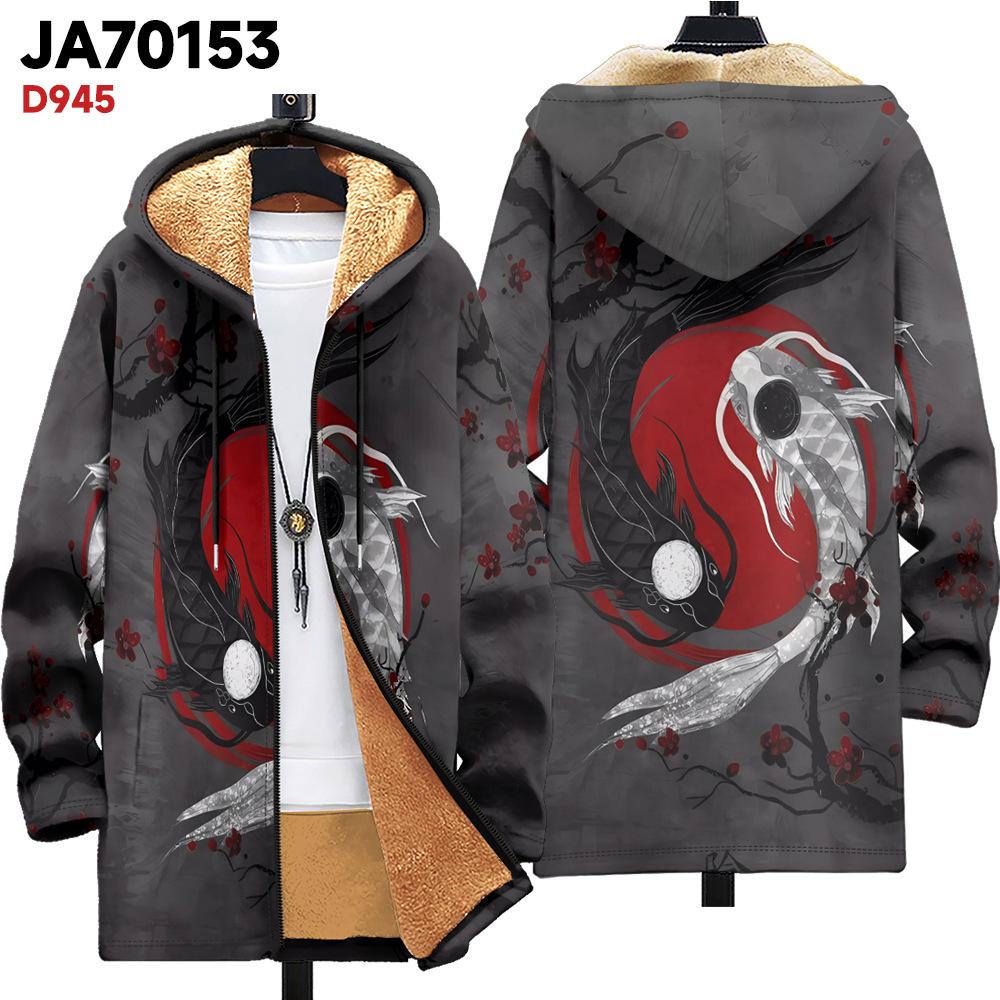 

Новая куртка многоцветные элементы узора B1 кардиган на молнии с капюшоном утолщенный зимний флис трендовая стеганая одежда 4XL