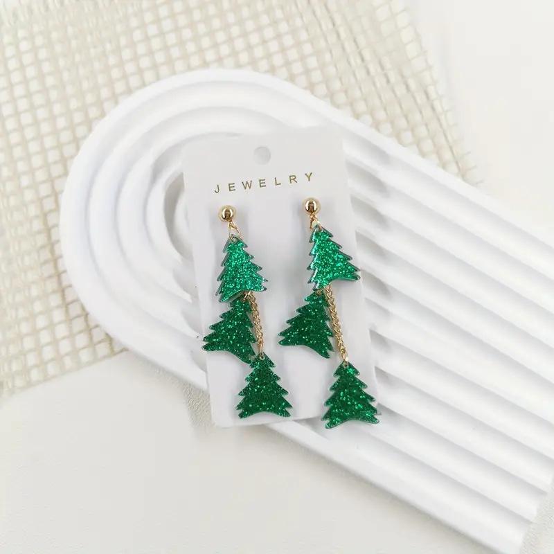 Christmas Series Stud Earrings - Tree, Gloves, Reindeer & Snowman Designs for Women