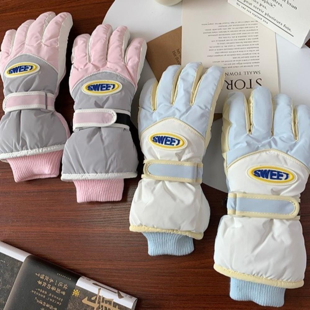 Windproof Skiing Gloves Keep Warm Full Finger Mittens Soft Snowboard Gloves Outdooor