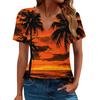 Women's Summer Short Sleeve V Neck Shirt Business Casual Loose T-Shirt Trendy Fashion Clothing Tops