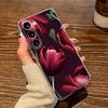 Classic Rich Wine Red Tulips And Beautiful Flowers Phone Case For Samsung A17 A26 S25 Ultra A55 A35 A15 A05 Anti Slip Case