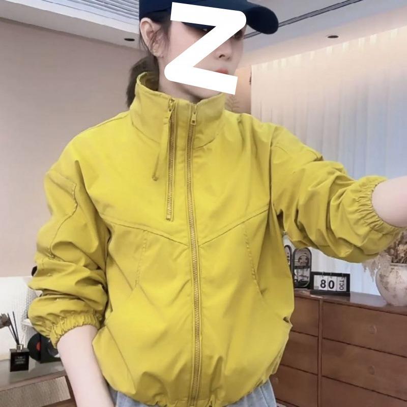 Spring New Jacket Jacket Women's Fashion Zipper Loose Casual Stand-up Collar Short Versatile Jacket Top
