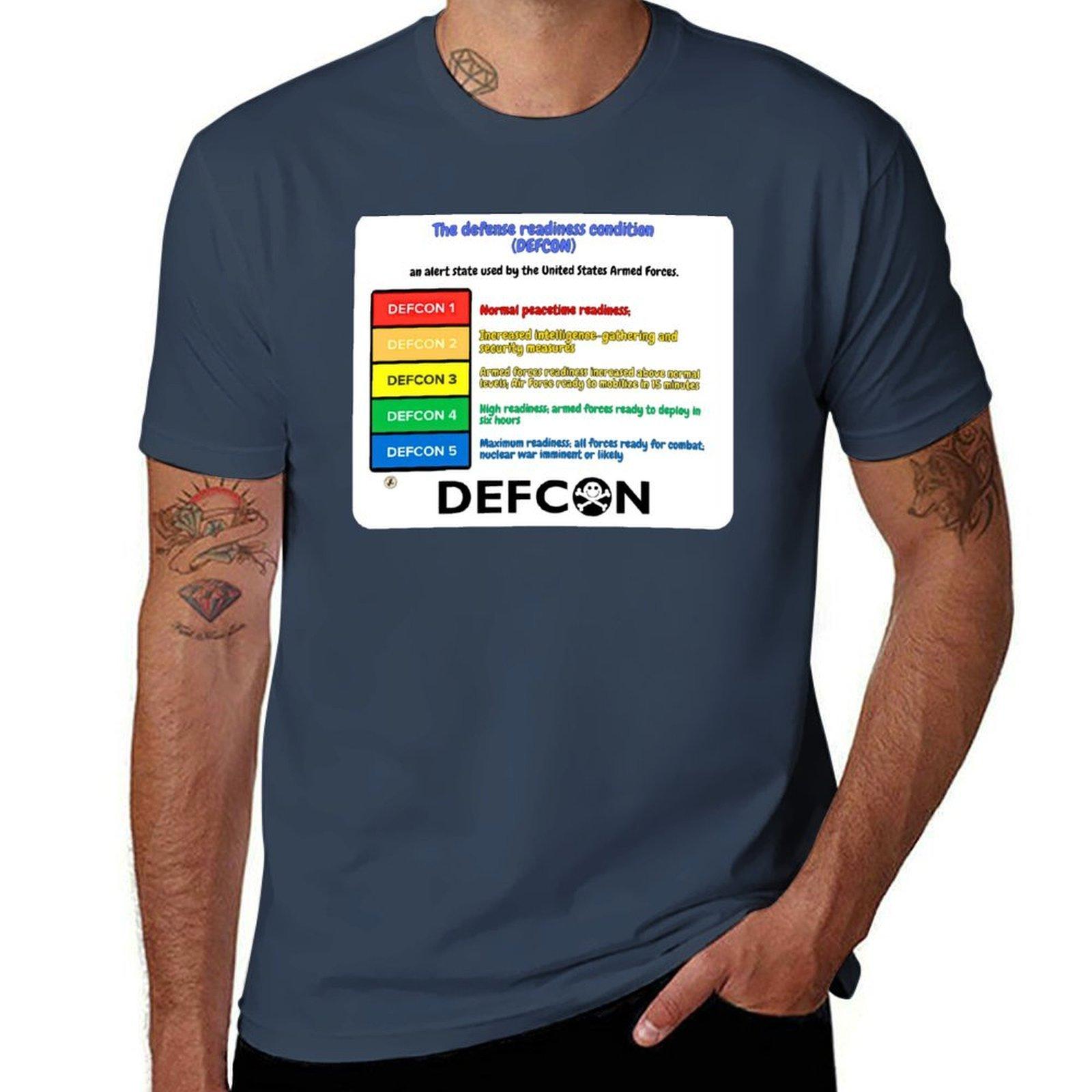 Defcon Defense Condition Tshirt Simple Print Design Tshirt S