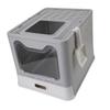 Enclosed Cat Litter Box With Drawer Stainless Steel Easy to Clean Foldable Top Exit Kitty Litter