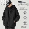 JEEP SPIRIT Men's Autumn/Winter Outdoor Windproof Hooded 3-in-1 Casual Jacket