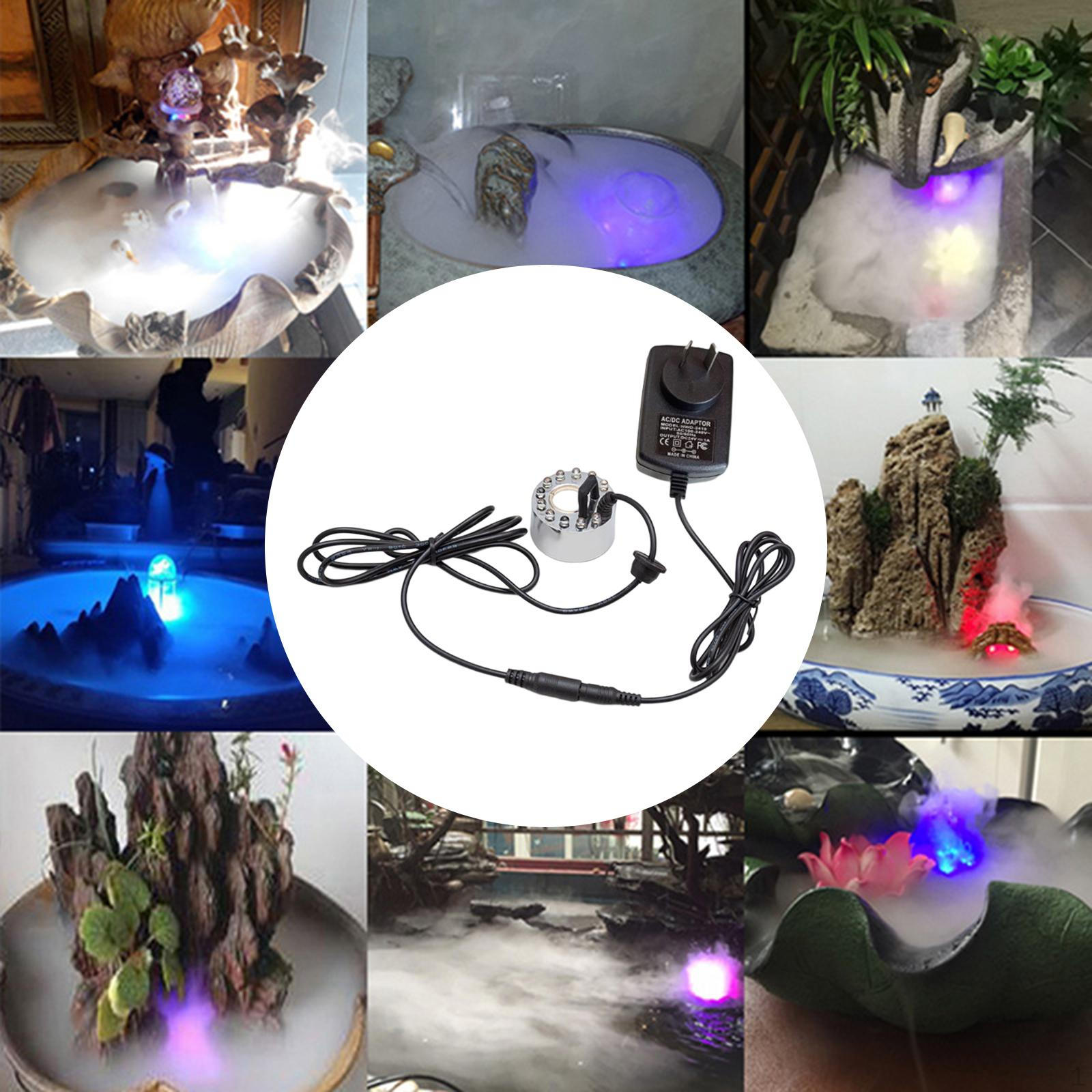 

Colorful Light Humidifier Fog Machine Water Pond Fountain for Pond, ,Vase ,Bonsai