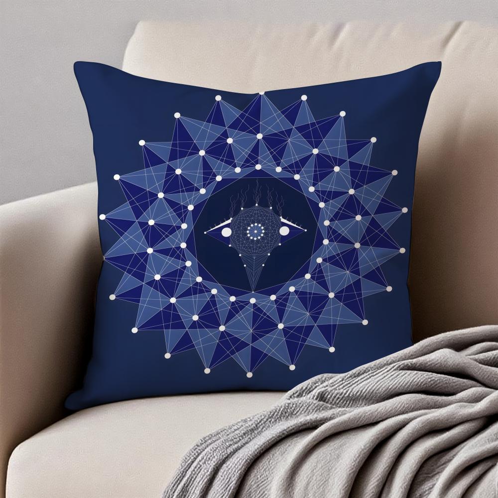 Modern Geometric Border Shading Background Art Cushion Cover Pillowcase Antidustmite Invisible Zipper Short Plush Sofa Cushion