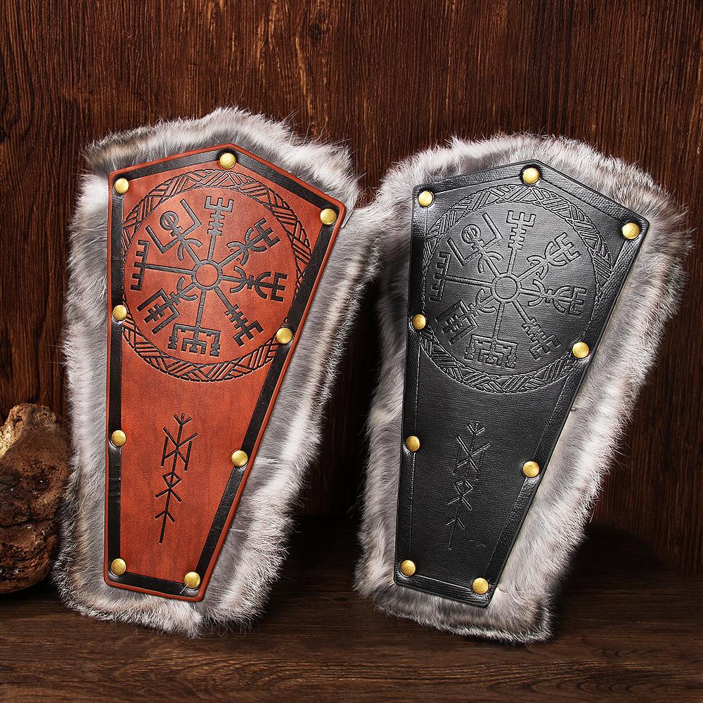 JMXD Viking Style Medieval Armor Wrist Guard Knight Cosplay Stage Prop Retro Vintage Costume Wristband Accessory for Men