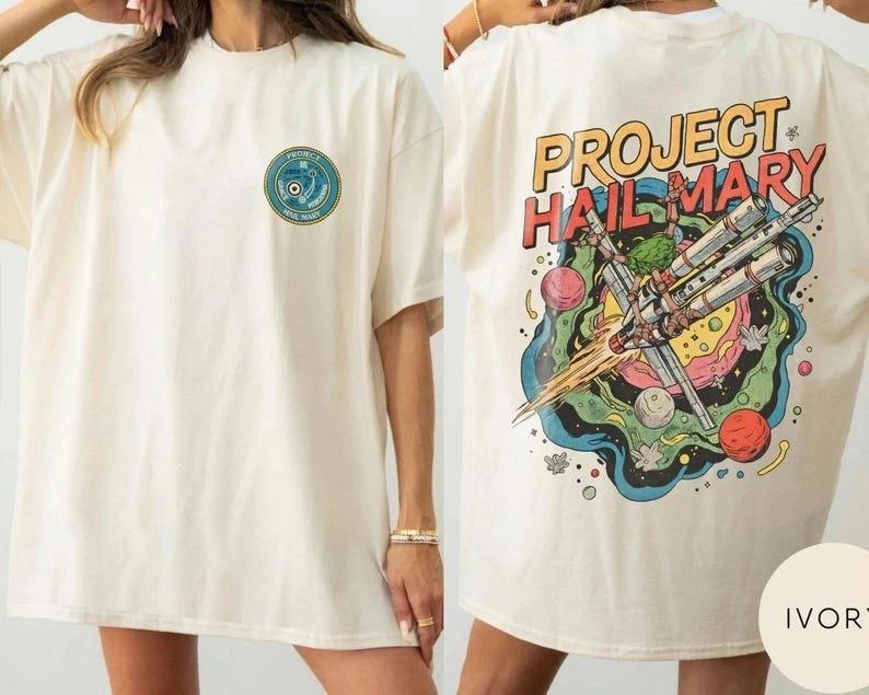 Project Hail Mary Zweifarbiges T-Shirt Rocky Amaze Sci-Fi Buchliebhaber T-Shirt Grafisches Kurzarm-T-Shirts für Unisex Ganzjahres
