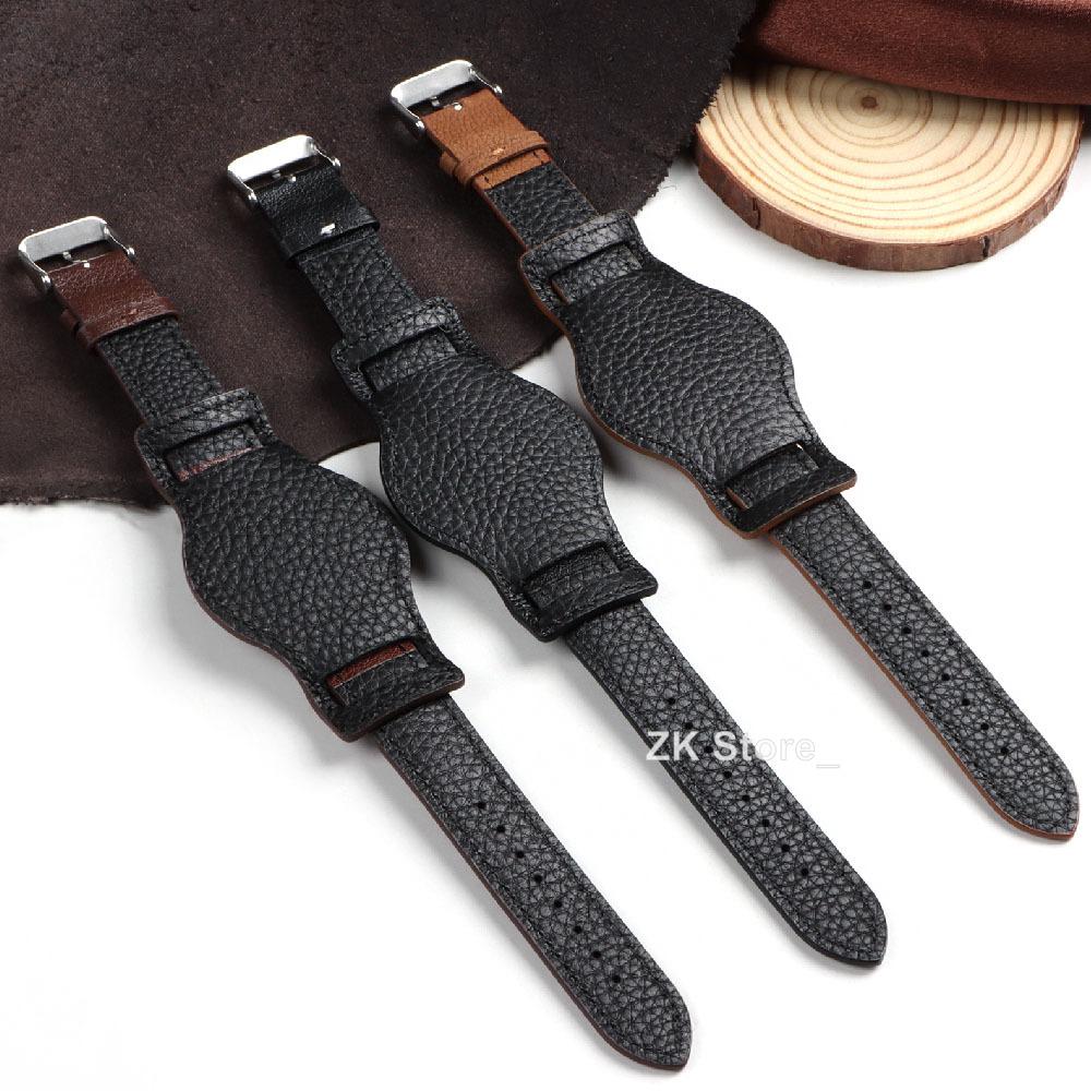 Cowhide Watch Strap Bracelet Vintage Genuine Leather 18mm 20mm 22mm Watchband Women Men Fashion Watch Band Belt with Pin Buckle