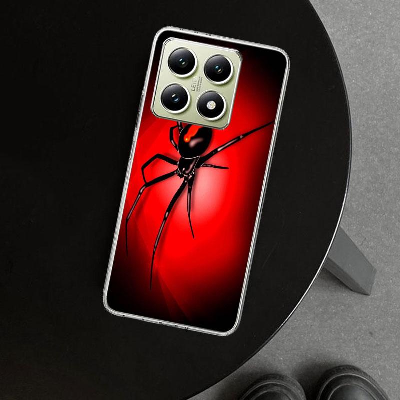 Schwarze Witwe Spinne Insekt Handyhülle für Xiaomi Redmi Note 15 14 13 12 11 Pro Plus 14S 12S 11S 11T 11E 10S 10 Personalisiert F
