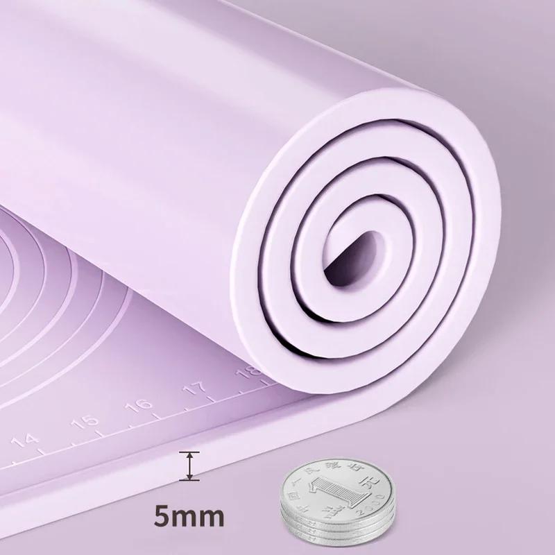 Non-Stick Silicone Pastry Mat Thickened Food Grade Pizza Noodle Dough Kneading Pad with Measurements Kitchen Baking Supplies