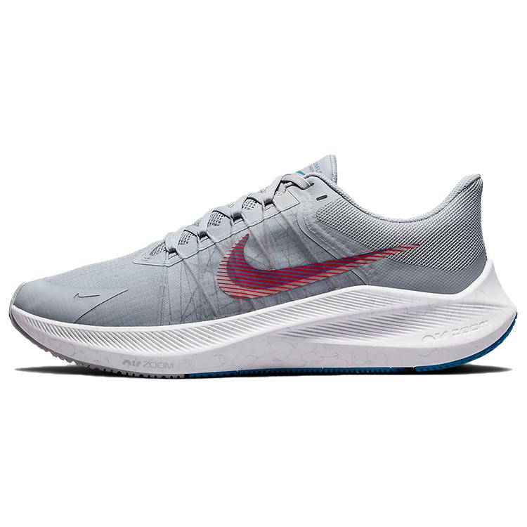 Nike Winflo 8 'Wolf Grey Bright Crimson' (Unisex) Wolf Grey / Pure Platinum / Imperial Blue / Bright Crimson Running Shoes CW3419 004