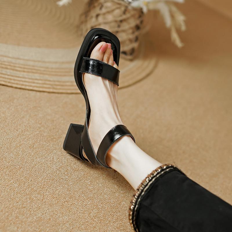 2024 Summer Fashion Women Shoes Women Open Toe Chunky Heel Sandals High Heel Shoes for Women Concise Women Sandals Heels Women