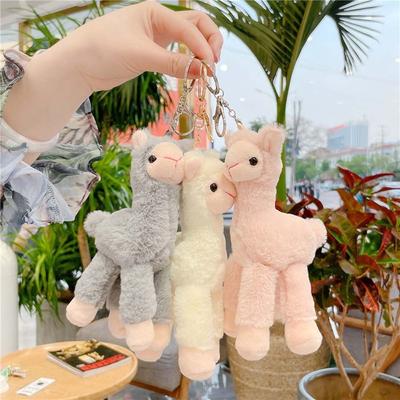 Key Trinket Bag Decoration Animal Keyring Alpaca Keychain Stuffed Toy Keychain Sheep Key Ring