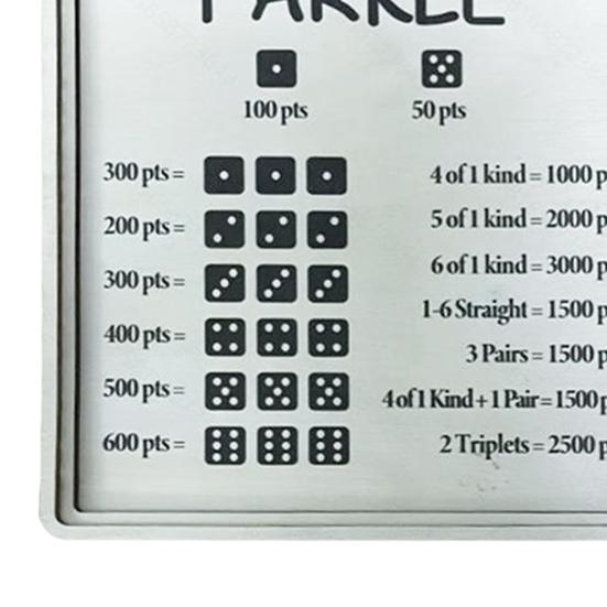 Farkle Dice Tray And Storage Case Classic Board Game Set with Embedded Scoring Combinations Dice Scoreboard for Family Game Night