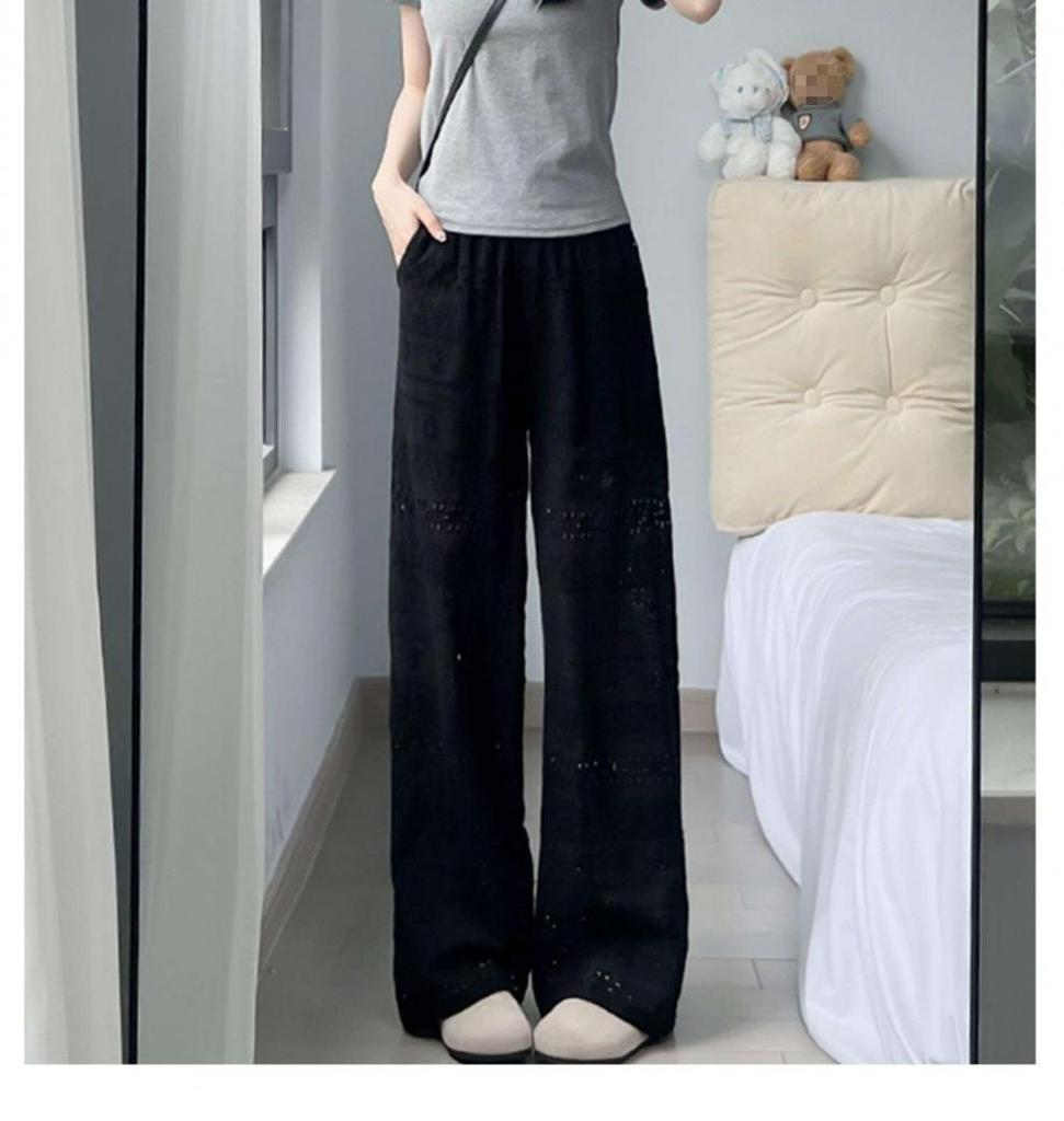Women's Chic 2026 Lace Hollow Drape Wide-Leg Summer Pants
