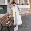 Women's Spring 2025 Playful Two-Piece: Colorful Button Shirt Dress & Tassel Knit Vest Suit