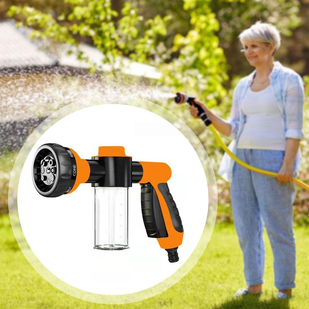Tragbare Auto Schaumlanze Wasserpistole, 8 in 1 Jet Sprühpistole Seifenspender, Autowascher Sprüher Reinigungswerkzeug für Gartenarbeit im Hinterhof