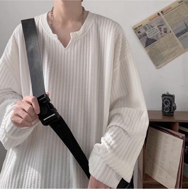 Unisex Plus Velvet Thick Loose Sweater Long Sleeve Base Layer for Autumn/Winter