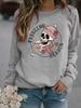 Women's Stylish Round Neck Long Sleeve Sweatshirt with Various Popular Patterns for Winter