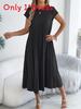 Euro Street Style Short Sleeve Pleated Dress With Pockets For Casual Daily Wear