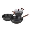 Sanhe Nitrided Hammered Iron Wok 3-Piece Set