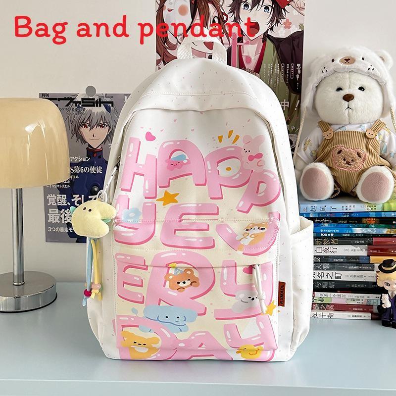 Cartoon Cute Rabbit Elephant Koala Dog Animal Letter Printed Backpack Student