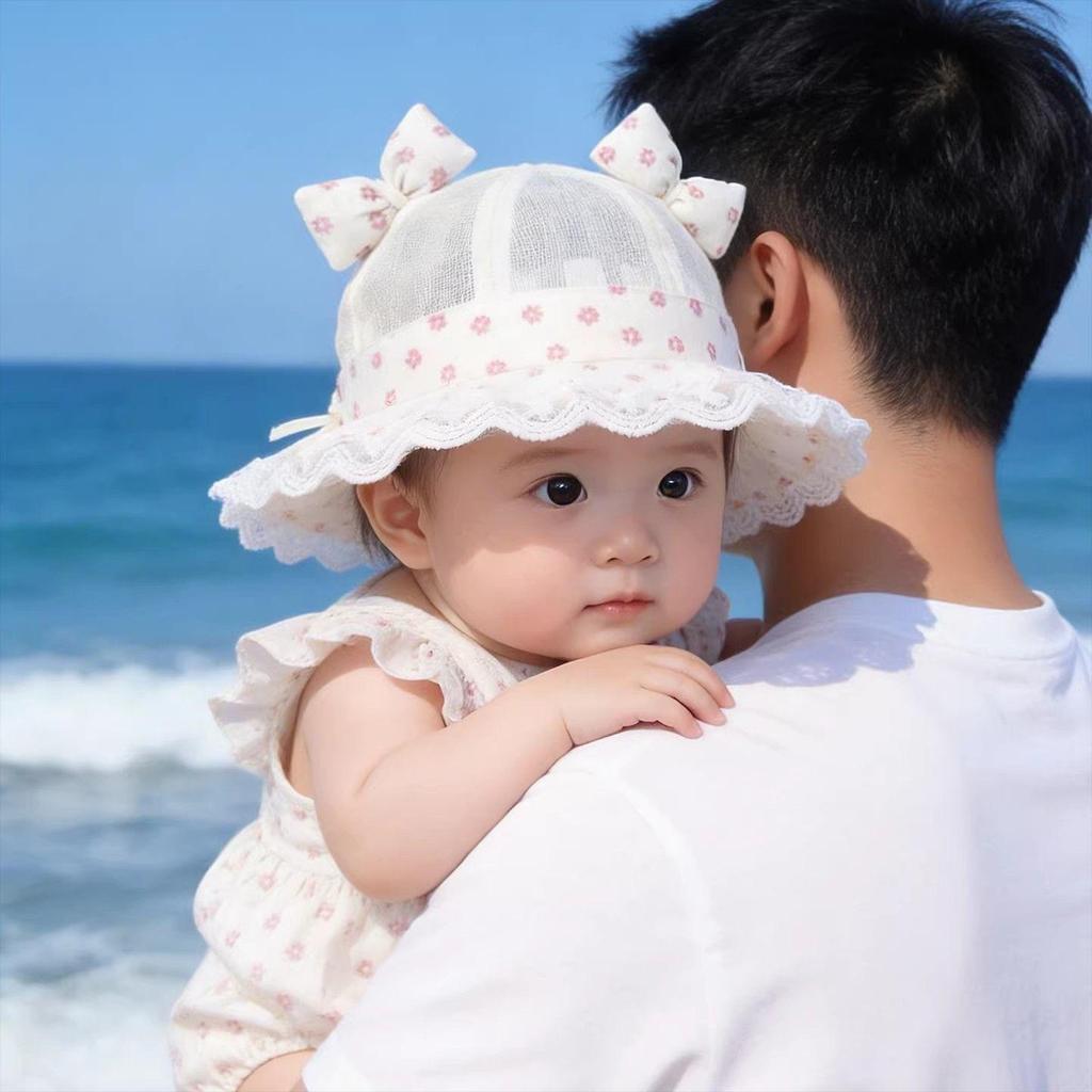 Korean Style Baby Girls' Breathable Mesh Summer Bucket Hat