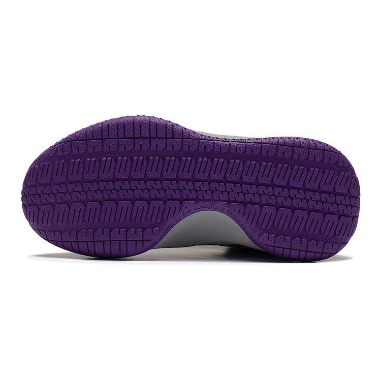 Li Ning Ray Wang Mid Basketball Shoes Stability Anti-Slip Shock Absorption Wear-Resistant Support Rebound Kids Basketball Shoes Black Purple YKBS054-1