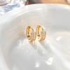 Elegant Geometric Double Row Zirconia Rhinestone Earrings & Ear Cuff for Women - Versatile INS Style