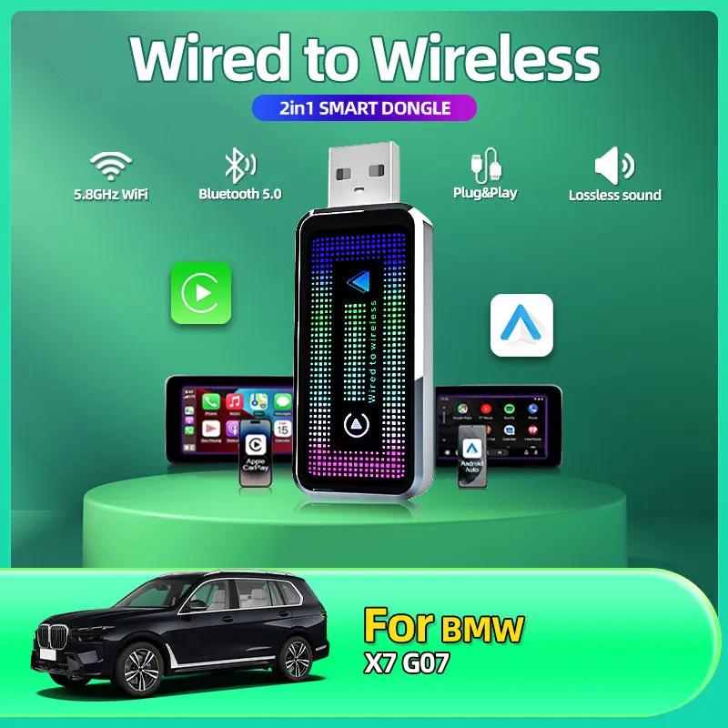

2-в-1 Беспроводной CarPlay Android Auto Беспроводной Умный Донгл Мини-Бокс Plug And Play Для BMW X6 E71 F16 G06 Авто Аксессуары Инструменты чёрный