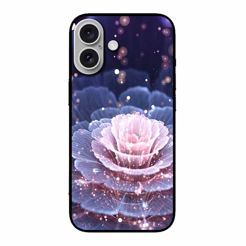 For Iphone 17 5G Case 2025 6.3" Bag Flowers Black TPU Silicone Soft Back Cover For Iphone 16 Plus 17 Phone Case Shockproof Shell