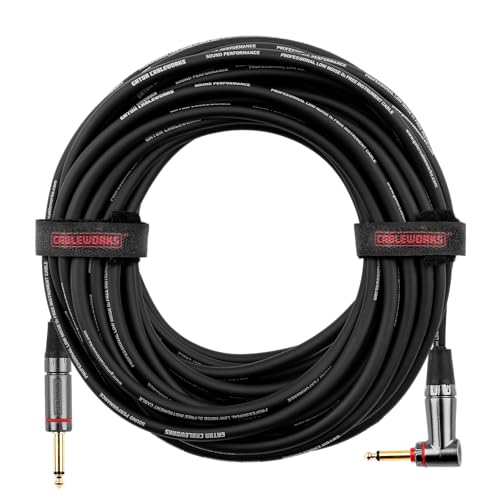 Cableworks by Gator Cases Headliner Series 10ft S/L Shielded Cable for Guitar/Bass with Mute Switch (GCWH-INS-10RAQT)